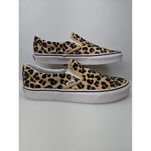 VANS Leopard Print Slip-On Canvas Sneaker Shoes Unisex Men's 7.5 Women's 9